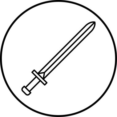 Kılıç. Web simgesi basit illüstrasyon