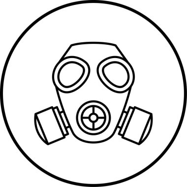 gaz maskesi simgesi, vektör çizim