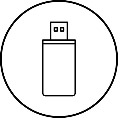 USB flash disk simgesi. Web tasarımı için bilgisayar fare vektör simgelerinin basit çizimi