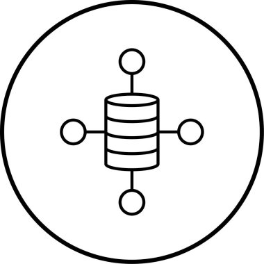 veritabanı. Web simgesi vektör illüstrasyonu