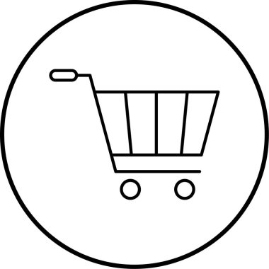 Alışveriş arabası simgesi, vektör illüstrasyonu