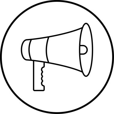 Megafon. Web simgesi vektör illüstrasyonu