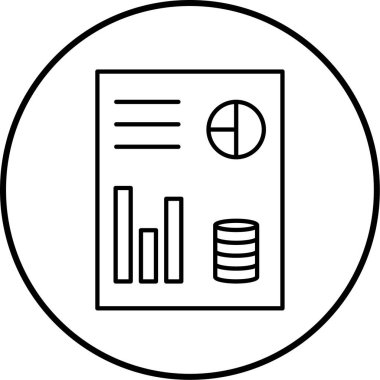 iş raporu simgesi, vektör illüstrasyonu