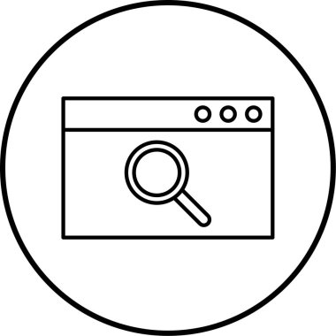 tarayıcı arama vektörü ince çizgi simgesi