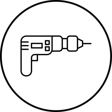 Bir matkap simgesinin vektör illüstrasyonu