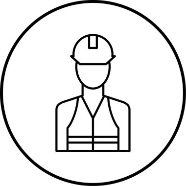 İnşaat işçisi simgesinin vektör illüstrasyonu