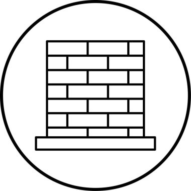 Tuğla duvar simge vektör çizim