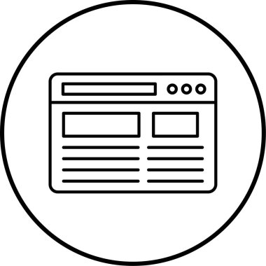 İnternet sitesi. Web simgesi vektör illüstrasyonu