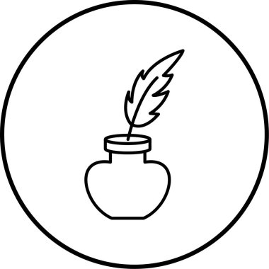 Tüy kalem simgesi, minimalist illüstrasyon sembolü