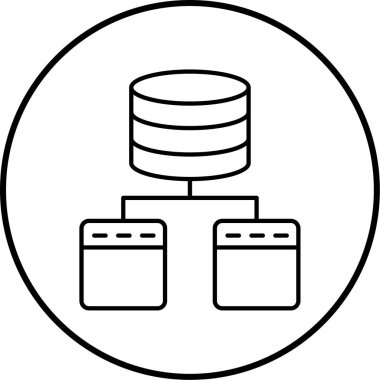 veritabanı. Web simgesi basit illüstrasyon