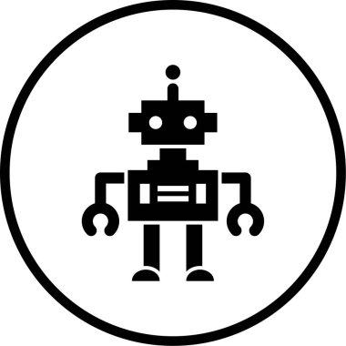 Bir robot simgesinin vektör illüstrasyonu
