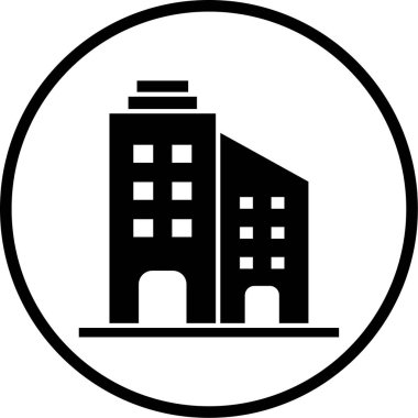 Bina. Web simgesi basit illüstrasyon