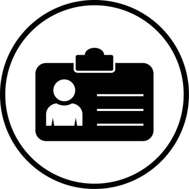 Kimlik kartı simgesi, vektör illüstrasyonu