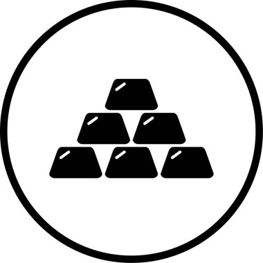 Altın ve beyaz çizgi simgesinin vektör çizimi