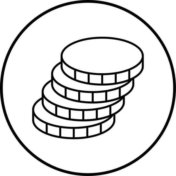 Moneda Icono Web Ilustración Simple — Vector de stock