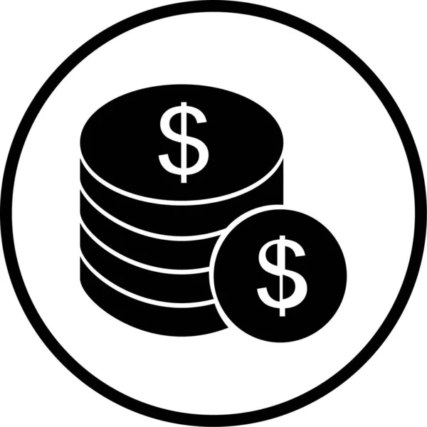 Dollar Coin Simple Illustration — Stock Vector