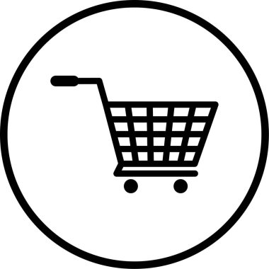 Alışveriş arabası simgesi, vektör illüstrasyonu