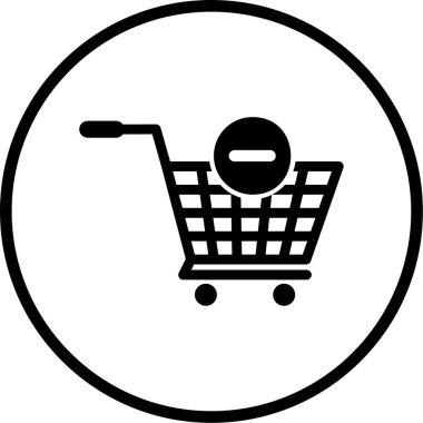 Alışveriş arabası simgesi, vektör illüstrasyonu