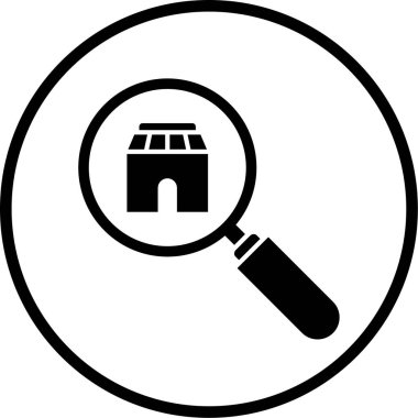 Büyütme cam simgesi, vektör illüstrasyonu