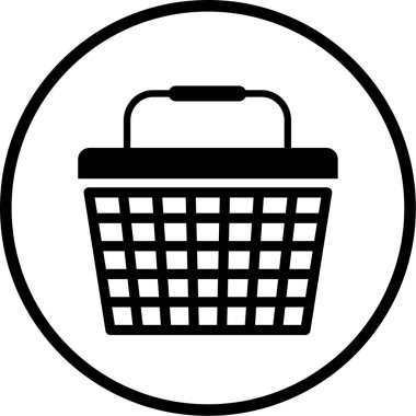 Alışveriş sepeti simgesi, vektör illüstrasyonu