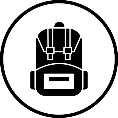 Sırt çantası. Web simgesi basit illüstrasyon