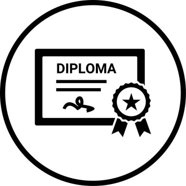 Sertifika. Web simgesi basit illüstrasyon