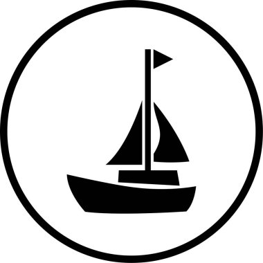 Yelkenli. Web simgesi basit illüstrasyon