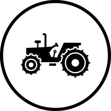 Traktör simgesi, vektör illüstrasyonu