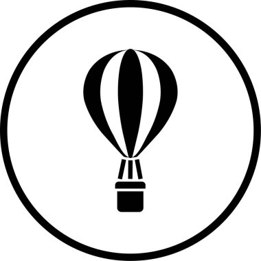 sıcak hava balonu simgesi, vektör illüstrasyonu