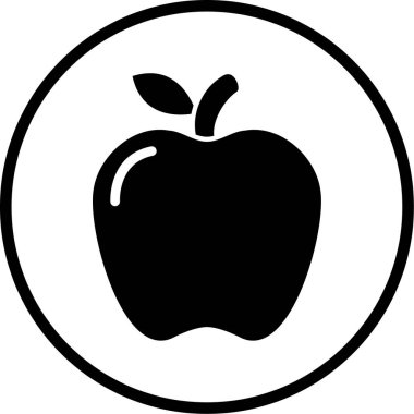 Elma. Web simgesi basit illüstrasyon