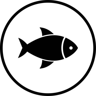 Balık. Web simgesi basit illüstrasyon