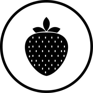 Çilekli. Web simgesi basit illüstrasyon