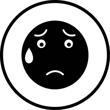 Üzgün bir yüzün vektör çizimi