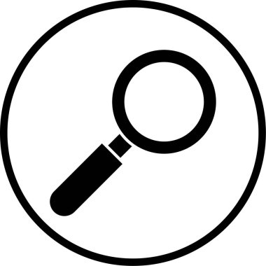 Büyütme cam simgesi, vektör illüstrasyonu