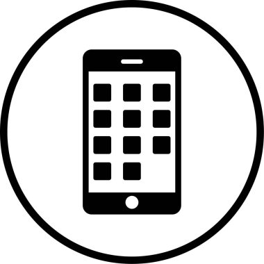 Cep telefonu simgesi, vektör illüstrasyonu