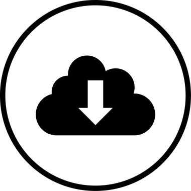 Bulut. Web simgesi basit illüstrasyon