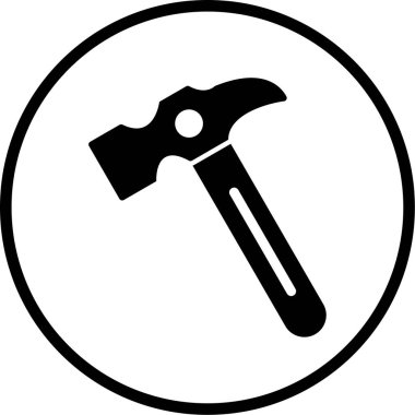 Tek bir simgenin çekiç vektör çizimi