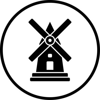 Yel değirmeni simgesinin vektör çizimi