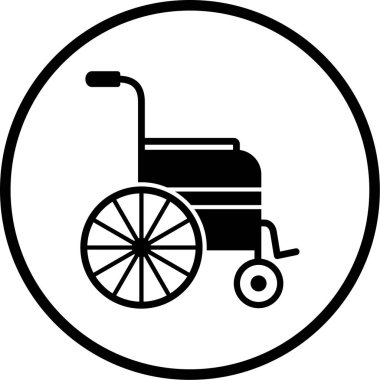 tekerlekli sandalye ikonu vektör illüstrasyonu