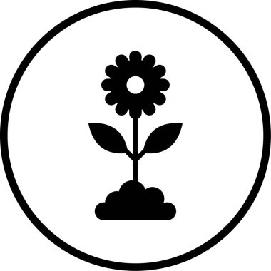 Çiçek. Web simgesi basit illüstrasyon