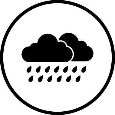 Yağmur. Web simgesi basit illüstrasyon