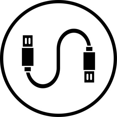 Usb Eklenti simgesi, vektör illüstrasyonu