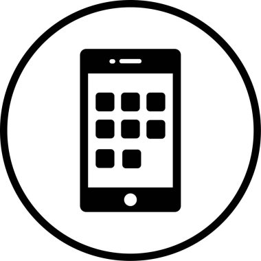 Cep telefonu simgesi, vektör illüstrasyonu