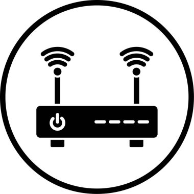 Kablosuz. Web simgesi basit illüstrasyon