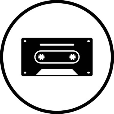 Kaset. Web simgesi basit illüstrasyon