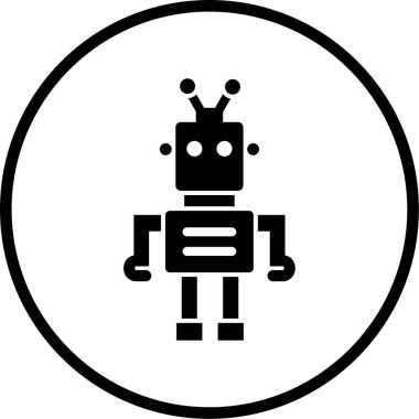 Bir robot simgesinin vektör illüstrasyonu