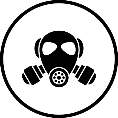 Gaz maskesi simgesinin vektör illüstrasyonu