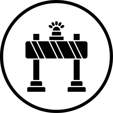 Bir inşaat yolu tabelasının vektör çizimi