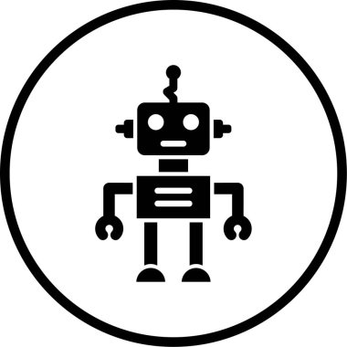 Benzersiz robot simgesi, vektör çizimi