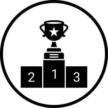 Kazandım. Web simgesi basit illüstrasyon